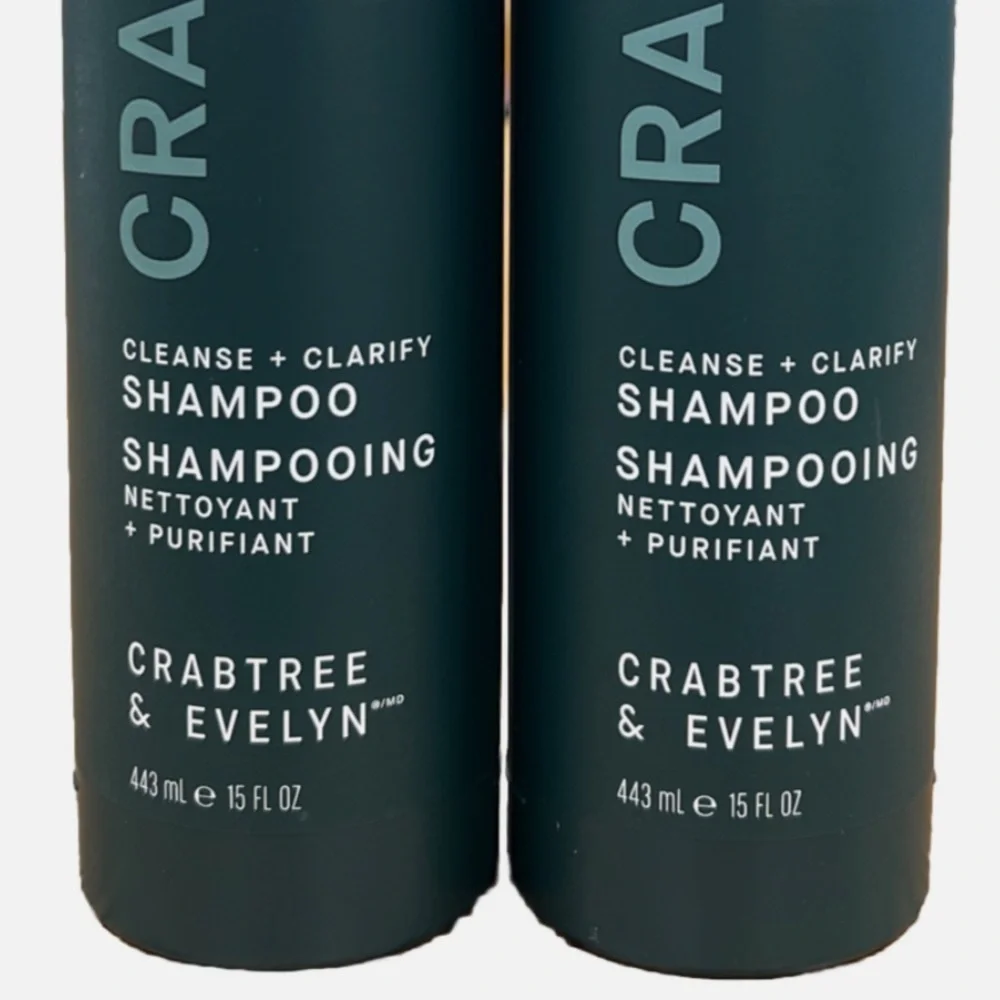 CRABTREE & EVELYN CLEANSE + CLARIFY SHAMPOO 15 oz | Set of 4 | Pump Bottles - Picture 4 of 8